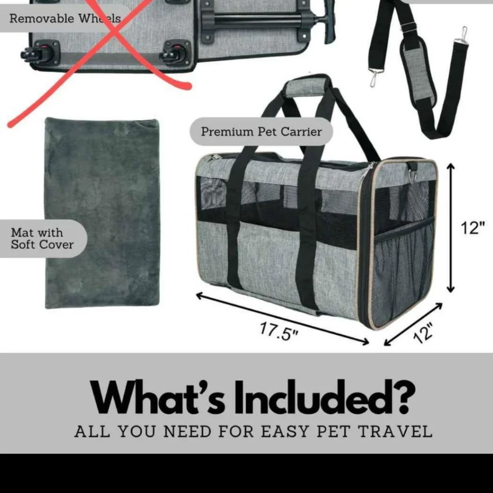 Airline approved carrier ( missing wheels)